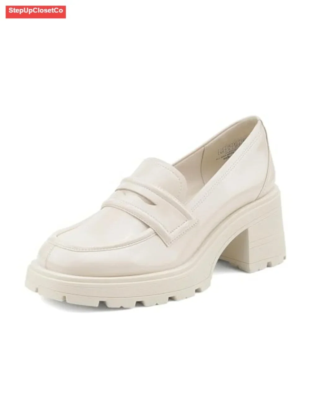 Chunky Block Heel Loafers for Women Platform Pumps Slip On Dress Shoes